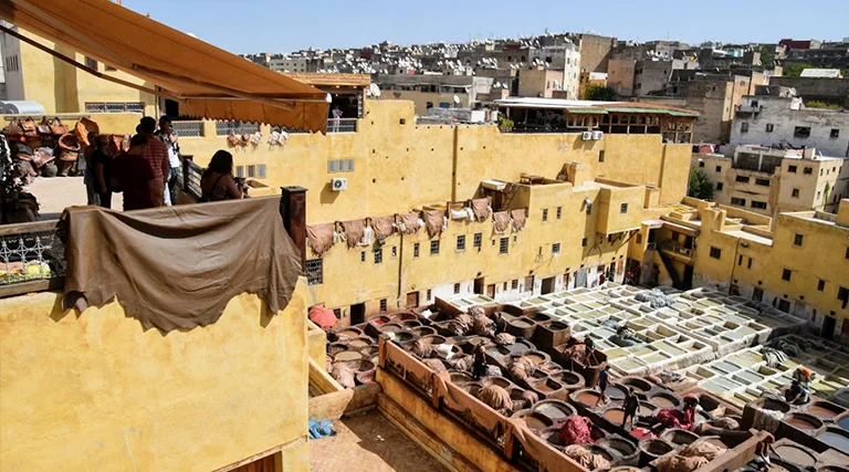 La Curtiduría Chouwara en Fez te sumergirá en un fascinante mundo de colores y olores